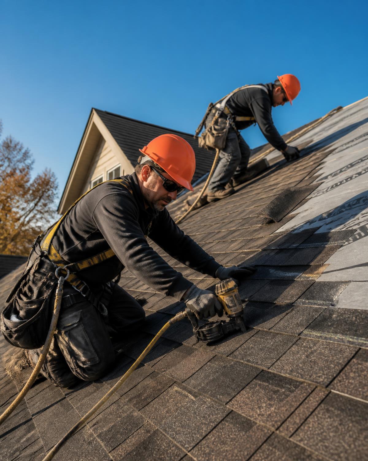 Ironvale crew installing a shingle roof
